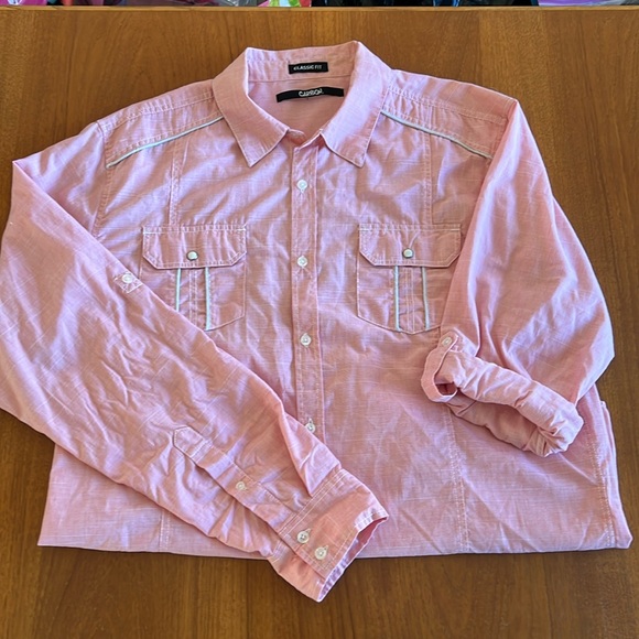 Carbon XL Pink Button Western Shirt Roll Tab Option Long Sleeve Classic - Picture 4 of 13